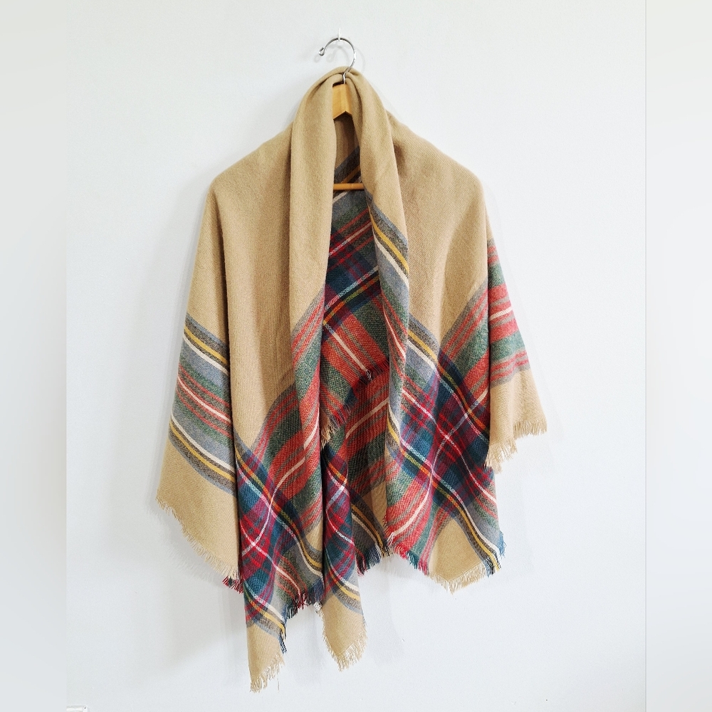Boutique Tartan Double-Sided Plaid Blanket Scarf - OS - Picture 2 of 6